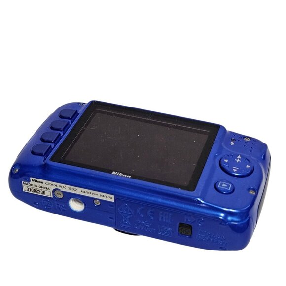 Nikon COOLPIX S32 13.2MP Digital Camera Blue Waterproof Box Battery Charger Card - Picture 15 of 16